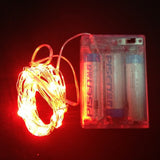 Waterproof LED String Light 20-LED 2M Red Light Copper Wire(DC4.5V)