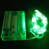 Waterproof LED String Light 20-LED 2M Green Light Copper Wire(DC4.5V)