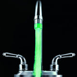 Special Appearance style Water Powered Kitchen ABS Chrome Finish LED Faucet Light-Temperature Sensor
